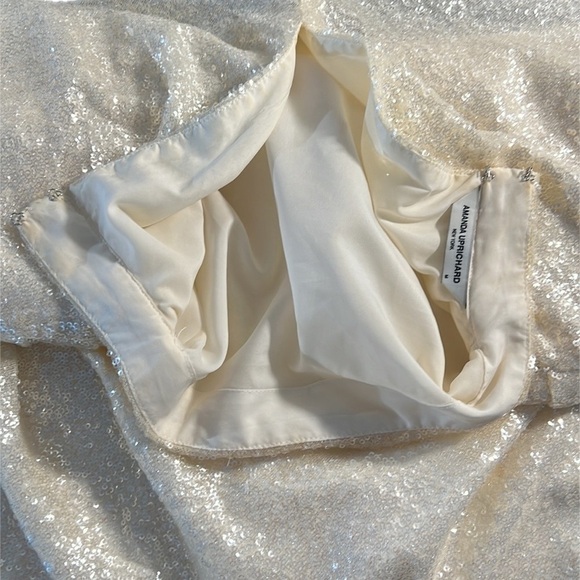 Amanda Uprichard Sequin Pleated Draped short Sleeve Top - Picture 13 of 13